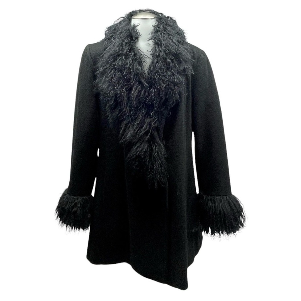 Marvin Richards Black Teddy Jacket with Fur Trim - Picture 3 of 11